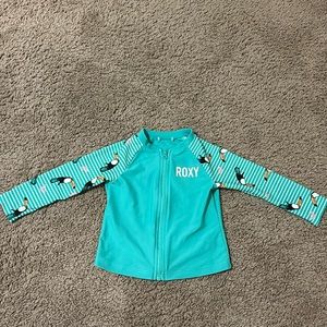 Roxy zip up swim/rashguard top